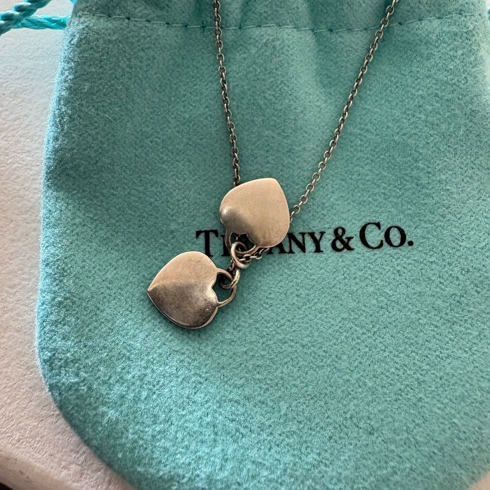 Tiffany & Co. Blue Enamel Mini Hearts Necklace - Picture 2 of 4